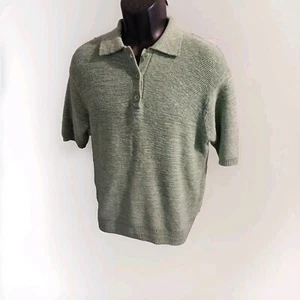 NORM THOMPSON GOLF PULLOVER HERREN GR. S KURZ GRÜN STRICK POLO STYLE KURZARM - Bild 1 von 7