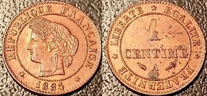 France - Third Republic - 1 Centime Ceres 1884 A, Paris Extremely fine! F.104/11 - Picture 1 of 1
