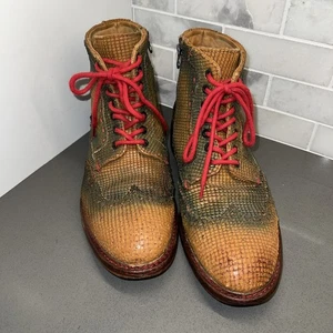 Maledetti Toscani reptile?Green Fade Boots Size Euro 43 US 10 Made In Italy - Picture 1 of 19