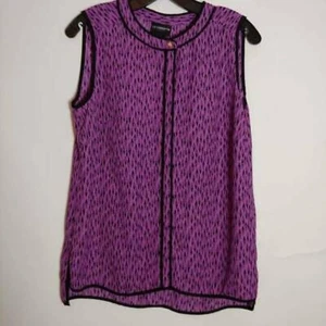 Liz Claiborne Blouse Purple Black Geometric Small - Picture 1 of 8