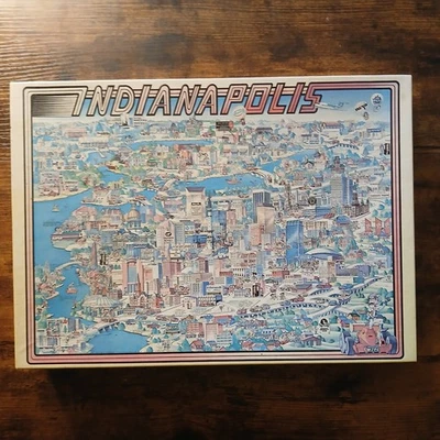 VTG 1991 513 Pc Puzzle Aerial View Indianapolis Circle City Downtown  - Image 1 of 4