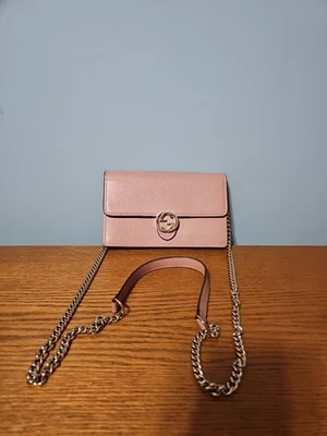 GUCCI Dollar Entrelazado G Cuero de becerro Cadena Cartera Bolso Bandolera Prendedor Suave Foto 1 de 4