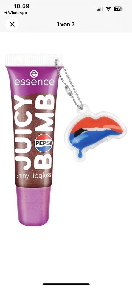 Essence Pepsi Juicy Bomb Shiny Cooling Cola Limited Edition NEU lipgloss - Image 1 of 1