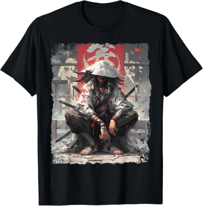 Camiseta Samurai Sword Katana Ninja Japão mangá anime streetwear - Imagem 1 de 1