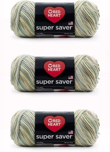 Red Heart Super Saver Yarn, 3 Pack, Aspen Print 3 Count 3 pack,  - Picture 1 of 10