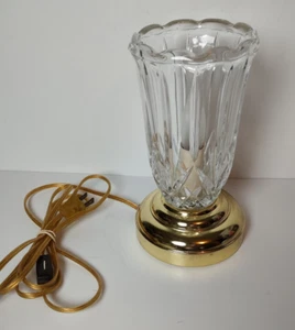 Vintage Pressed Crystal and Brass Regency Style Table Night Light Lamp - Picture 1 of 7