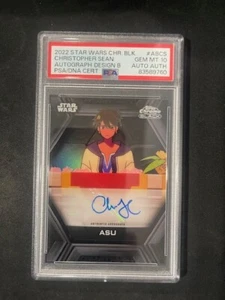 2022 Topps Chrome Black Star Wars AB-CS Christopher Sean as ASU Autograph PSA 10 - Picture 1 of 2