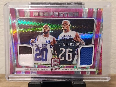 Miles Sanders Tony Pollard 2020 Spectra Respectra Neon Pink /25 Dual Patch - Image 1 of 4