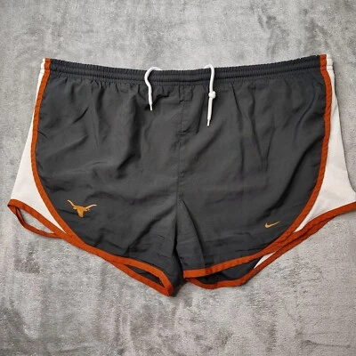 Texas Longhorns Nike Running Tempo Shorts Womens Size Large Gray Orange Lined - Image 1 of 4
