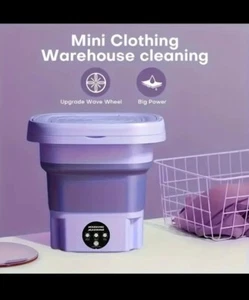 Portable Small Washing Machine Foldable Washer and Automatic Modes Laundry - Picture 1 of 6