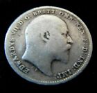 SOLID SILVER COIN Three pence 1908 Edwardian Antique Great Britain London Old UK