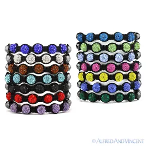 10 mm Disco Ball Pave kubisch Zirkonia CZ Makramee Surfer Freundschaft Armband Unisex - Bild 1 von 14