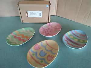 Juego de platos de merienda de huevos de Pascua de cerámica Longaberger/4 NUEVOS en caja - Imagen 1 de 3