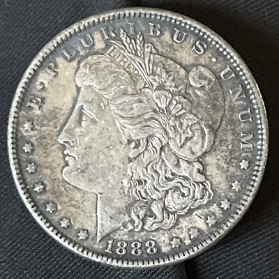 Antique 1888 P Morgan Silver Dollar Us Mint Coin Au B15 - Image 1 of 2