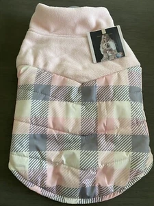 CHAQUETA DE NAILON JESSICA SIMPSON ROSA POLAR CON GRIS ROSA Cachorro/Perro MEDIANA NUEVA CON ETIQUETAS - Imagen 1 de 3