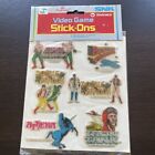 Vintage Video Game Stick-Ons Puffy Stickers 1988 Ikari Warriors Double Dragon