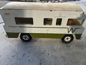 Vintage 1970's Tonka Winnebago Indian RV Camper metal truck white green toy