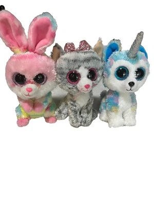 Ty Silk Beanie Boos Kiki, Helena And Lollipop Plush 6" Stuffed Animal Lot Of 3 - Image 1 of 4