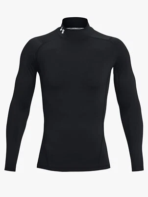 Under Armour Mens Mock Heatgear UA Long Sleeve Black Compression Top Size 2XL - Image 1 of 4