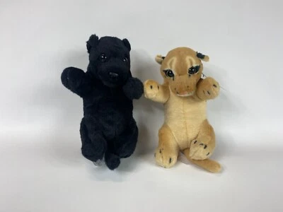 PANTHER & LIONESS Plush Soft Toy 20cm 7.8 inch Realistic Stuffed Animal PAIR - Image 1 of 4