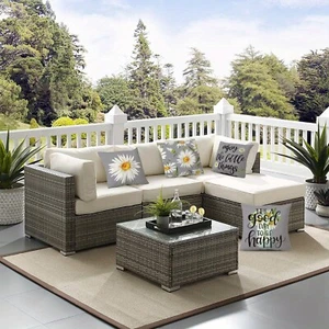 4-Piece Summer Daisy Sunflower Pillow Cover Patio Cushion Cover - Picture 1 of 9
