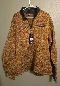 $60 NWT EDDIE BAUER XXL Sweater Fleece Pullover 1/4 Zip Rust Heather - Foto 1 di 6