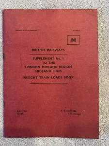 1966 British Railways Supplement No. 1 to Freight Train Loads London Midland Reg - Picture 1 of 7