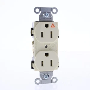 Hubbell Almond ISOLATED GROUND Spec Grade Receptacle Duplex Outlet 15A IG5252AL - Picture 1 of 4