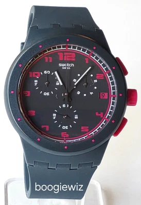 RELOJ CRONÓGRAFO HOMBRE, HECHO EN SUIZA, TOQUE DE FUCHIA, SUSA400, NUEVO EN CAJA Foto 1 de 4