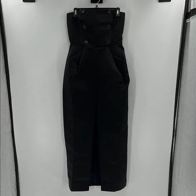 Vestido esculpido Christopher John Rogers X J.Crew em cetim duchesse - Preto - 4 - Imagem 1 de 4