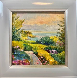 original autographed oil painting framed. landscape. impressionism.4x4 in. - Picture 1 of 7