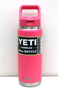 Yeti Rambler 26 oz Bottle Chug Bottle with c straw Cap Tropical Pink. NEU - Bild 1 von 3