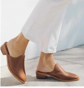 Soludos The Venetian Damen 8 Schuhe hellbraun Nappaleder mandelförmige Zehenpartie Slipper Pantoletten - Bild 1 von 18