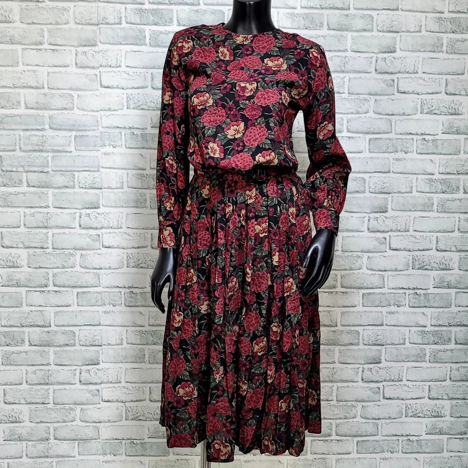 Top y falda vintage años 80 Pendleton Country Sophisticates 4 rojo cottagecore floral Foto 1 de 4
