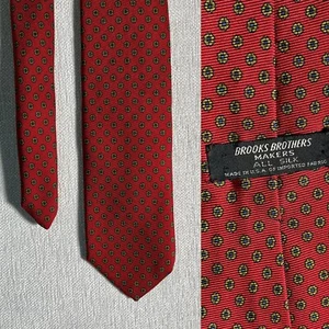 VTG Brooks Brothers All Silk 100% Made In USA Red Necktie - Picture 1 of 7