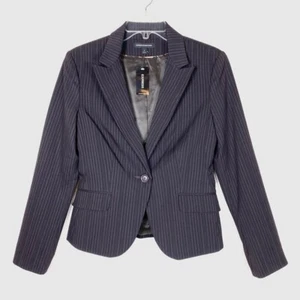 Neu mit Etikett Express Design Studio braune Blazerjacke mit Nadelstreifen Größe 6 - Bild 1 von 8