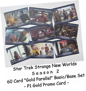 Star Trek Strange New Worlds Season 2- 60 Card "Gold Parallel" Basic/Base Set P1 - Picture 1 of 9