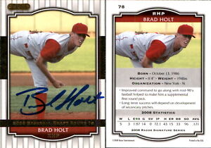 Brad Holt Signed 2008 Razor Signature Series #78 Card New York Mets Auto AU