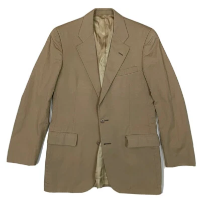 VTG Perry Ellis Men’s Tan Blazer 38R Sportscoat Cotton Jacket Union Made In USA - Image 1 of 4