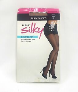 GILDAN Secret Silky Sheer Control Top Pantyhose Nylons Reinforced Toe Nude D NIP