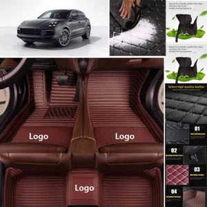 For Porsche Cayenne Macan Car Floor Mats PU Leather Luxury Auto Foot Pad Carpets - Imagen 1 de 16