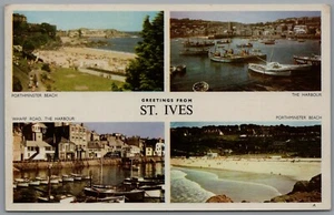 Postcard St Ives Cornwall England Multiview Posted 2nd July 1957 Jarrold & Sons - Picture 1 of 2