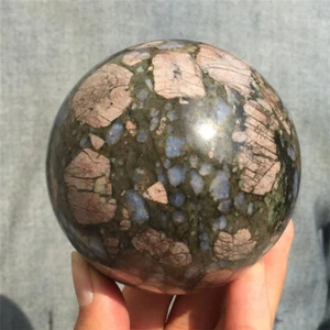 Bola natural de riolita de cuarzo esfera gema de cristal esfera regalo sanar XQ2459 - Imagen 1 de 11