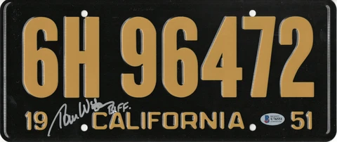 TOM WILSON BACK TO THE FUTURE SIGNED LICENSE PLATE AUTOGRAPH BECKETT BAS COA 9 Cover