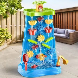 Kids Waterfall Water Table for Toddlers Double-Sided Water Sand Table - Picture 1 of 9