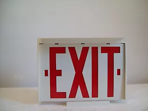 DUAL LIGHT DOUBLE FACE EXIT SIGN 13-276A MODEL EDRWW-MPU 120VOLT AC 60 Hz - Picture 1 of 7