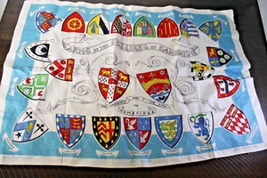 Arms and Colleges of Cambridge 30x21 Tea Towel Made in Ireland Vintage - Picture 1 of 6