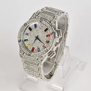 Reloj de pulsera redondo de cuarzo cristal acero inoxidable clásico de lujo para hombre y mujer - Imagen 1 de 6