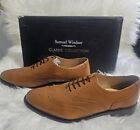 samuel windsor Men's Classic Tan Leather Shoes, Oxford Size 10.5