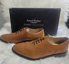 Samuel Windsor Men's Classic Tan Leather Shoes,  Oxford  Size 10.5